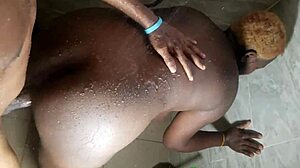 Couple hot shower sex with big natural tits european babe getting rough quickie