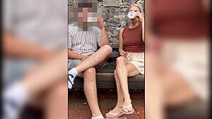 La vecina flaca se pone caliente y toco partirle el co�o de pie al aire libre