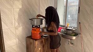 Newly Married Couple Shares Passionate Sex in Kitchen with Big Natural Tits