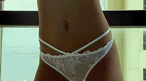 Isn't it tempting how gorgeous Monika Fox tries on new sexy lingerie and poses seductively?