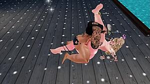 I came across this IMVU character acting like a bold figure in the virtual space