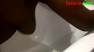 Horny ebony bbw masturbates in bathroom before hardcore pussy fucking session