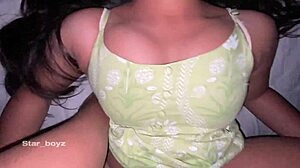 Curvy Indian teen rides cowgirl in bedroom then bends over for doggystyle pounding in bathroom.