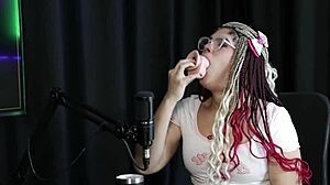 What makes her feel horny is interested people tasting milk kissing the presenter and showing blowjob - Sofie Lollipop transsexual sheer red in Brazilian group swingers style