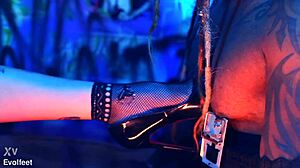 Whoa, check out this intense heel play session with foot domination and choking vibes