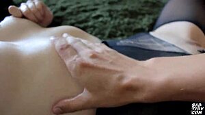 why does this girl fuck through pantyhose hole while giving footjob action?