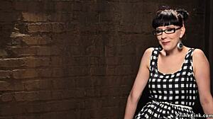 Ebony and brunette slaves bound in hogtie, toyed and punished roughly