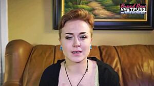 Petite tattooed blonde Micah deepthroats big cock then bends over for doggystyle cumshot swallow