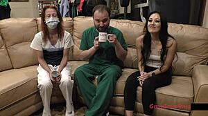 examine my hooters now blaire celeste with pierced nipples and shaved pussy in nurse outfit at hospital!