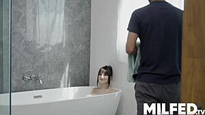 Busty Step Mom CAUGHT Naked in Shower Surprise