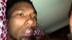 White slut neighbor gags on big black cock and takes facial from bold beauty tits