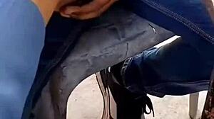 Why not indulge in licking her feet as a femdom fantasy with teen goddess in outdoor public pov?