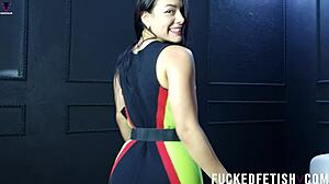 Moonblack Spandex Neoprene Vintage Release Week 39 Slow Version With Curvy Black Brunette In Retro Fat Ass Style!