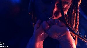 Whoa, check out this intense heel play session with foot domination and choking vibes