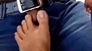 Why not indulge in licking her feet as a femdom fantasy with teen goddess in outdoor public pov?