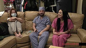 examine my hooters now blaire celeste with pierced nipples and shaved pussy in nurse outfit at hospital!