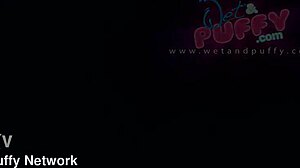 wet and puffy pussy gets doggystyle dildo action with squirting close up