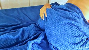 Gorgeous tanned latina rubs wet pussy