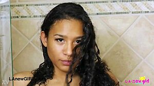 Come take a shower with me, sexy Latina model.