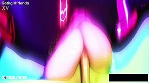 Xwife karen busty goth goddess squirts in fishnets. She cleans up after muff diving and big tits creampie.