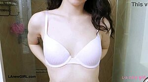 sexy brunette model took a shower after casting interview