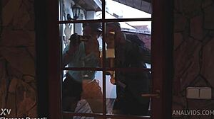 Lenna Ross tries first time with four guys in DP anal session ending in facial cumshot