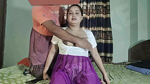 so this massage parlour boy is fucking alone married women in bedroom with doggystyle and natural tits action