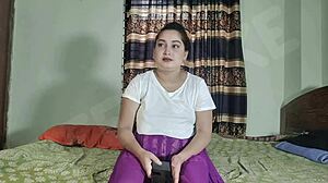 so this massage parlour boy is fucking alone married women in bedroom with doggystyle and natural tits action