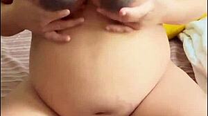 pregnant arab shows passion in solo sessions with big boobs and hairy pussy in bold beauty style.