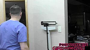 channy crossfires dental checkup happens with gloves and dress in backstage setup