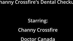 channy crossfires dental checkup happens with gloves and dress in backstage setup