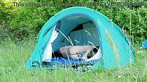 nudist milf al b ta relaxes in the tent