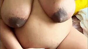 pregnant arab shows passion in solo sessions with big boobs and hairy pussy in bold beauty style.