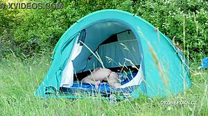 nudist milf al b ta relaxes in the tent