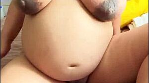 pregnant arab shows passion in solo sessions with big boobs and hairy pussy in bold beauty style.