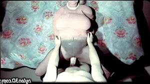 I love watchin my wife in stockings takin big black cock in interracial cuckold compilation