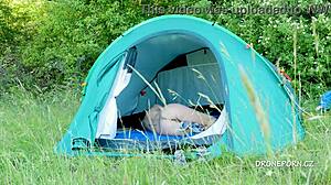 nudist milf al b ta relaxes in the tent