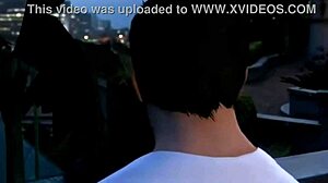 Student cheats with blowjob in public car outdoor scene