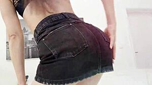 Nympho brunette Kristina Grace gets face fucked hard before intense 4on1 DP session in her first ever scene SZ3085.