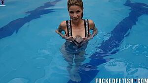 Ashlee Rose dives into romantic underwater fun in her silver dress - slow version alert!