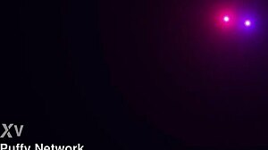 wet and puffy pussy gets doggystyle dildo action with squirting close up