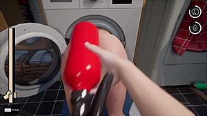 Stepmom ends up stuck in washing machine during family game