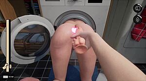 Stepmom ends up stuck in washing machine during family game