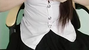 Thai student gets horny and plays with her tight pussy using toys in homemade solo.