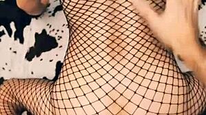 i'm pounding my friend's sister hard in lingerie and stockings from pov with wet pussy action