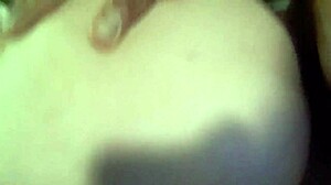 Wife with fat pussy spreads legs wide to take monster big cock deep in her big ass.