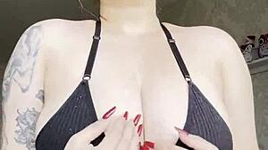 Can You Resist Cumming All Over These Massive Natural Tits With Tattoos