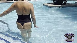 Stacxxxs Presents A Day At The Pool With Hawaiian Angel In Interracial Bareback Cougar Creampie