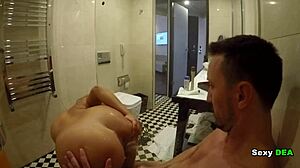 Naughty goddess SexyDea freshens up after wild bathroom quickie with fat ass shaking in shower. Wet pussy drips from intense doggystyle pounding!