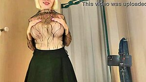 Blonde 18+ With Big Tits Teases In Fitting Room, Craving A Horny Fuck Session Right There